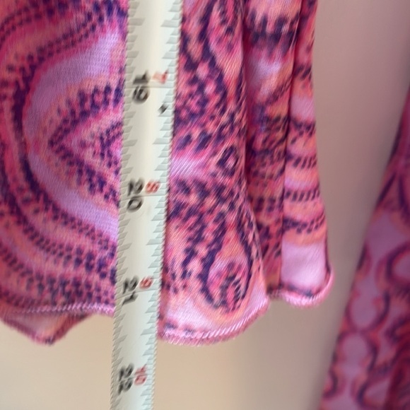 WILD fable, womens XL long sleeve sheer top, pink, two ties at front, NWT - Picture 5 of 6